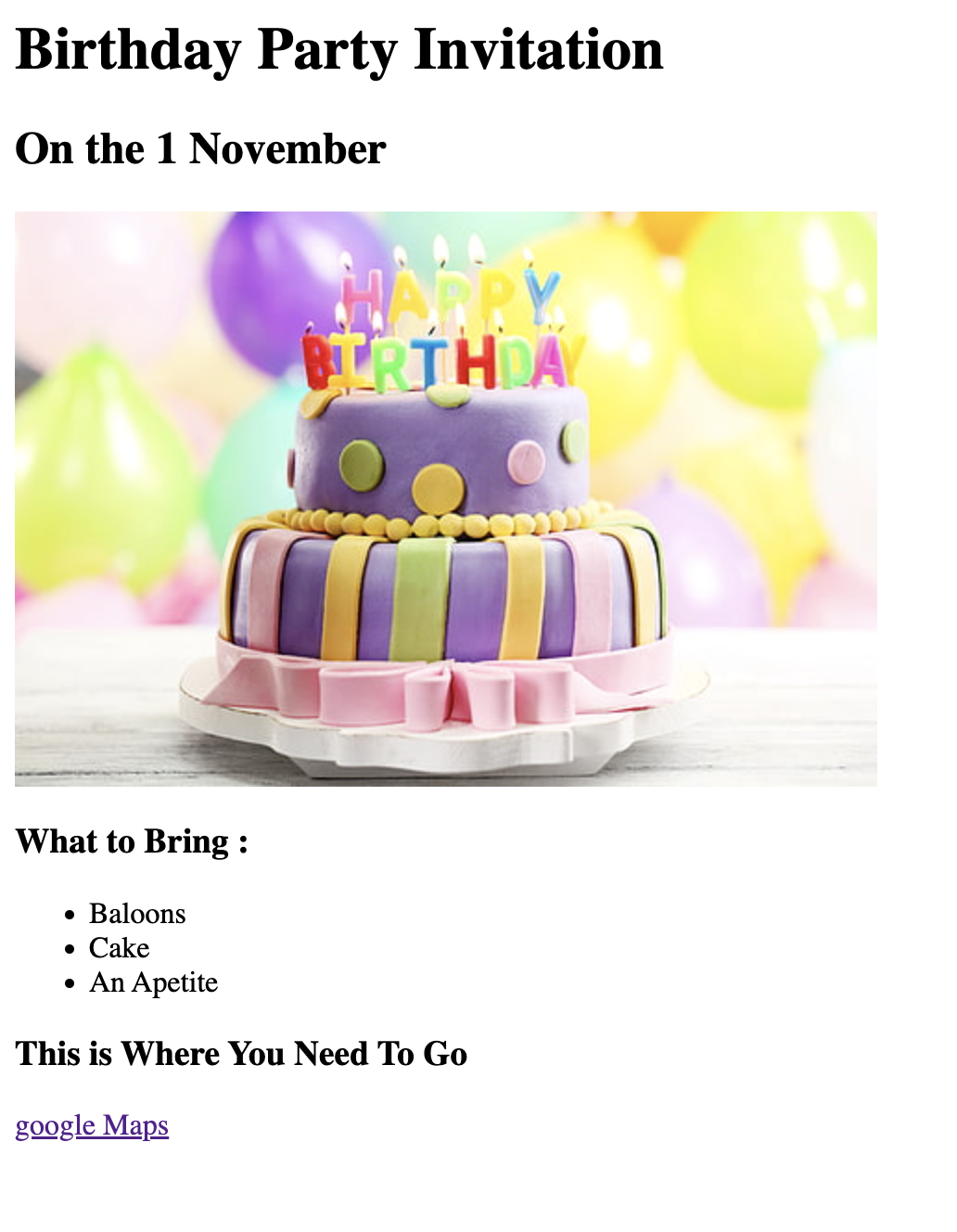 Birthday Invite